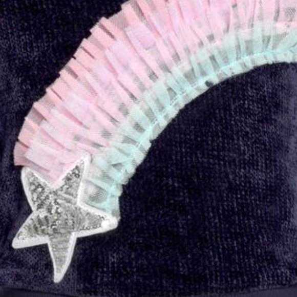 NEW TRULY ME Kid Navy Rainbow Sequin Star Glitter Tulle Sweater & Tank Dress Set - Picture 2 of 7